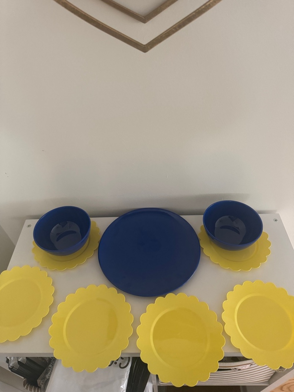 Plastic Blue and Yellow Set - 9 Pieces